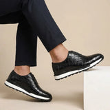 Edoardo Sneaker Oxford i Præget Læder