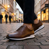 Lucano - Læder Sneakers med Mikroperforering