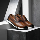 Edoardo Sneaker Oxford i Præget Læder