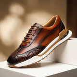 Lorenzo – Håndlavede Lædersneakers med Krokodille Detaljer