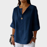 Zamma | Linned V-hals Bluse