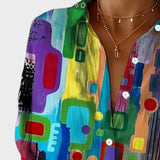 Estelle | Farverig Bluse i Kvalitetsdesign