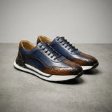 Lorenzo – Håndlavede Lædersneakers med Krokodille Detaljer