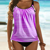 Tankini i ensfarvet med leopardprint - Augustus
