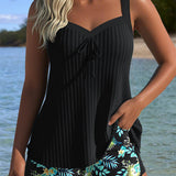 Laluna® | Stribet tankini med matchende strandbukser - To dele