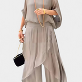 Flavia | Bred Top og Asymmetrisk Nederdel - Komplet Sæt