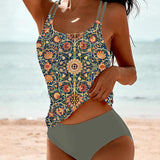 Laluna® | Elegant Tankini Estivo med Smukt Print