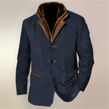 Victor | Vintage Suede Jakke med Læderdetaljer
