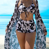 Laluna® | Eksklusivt 3-delt bikini sæt med unikt print