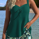 Laluna® | Stribet tankini med matchende strandbukser - To dele