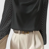 Zaraa Elegant Bluse med Gennemsigtige Ærmer