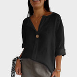 Zamma | Linned V-hals Bluse