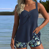 Laluna® | Stribet tankini med matchende strandbukser - To dele