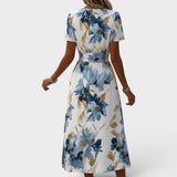 Linda | Midi Kjole med Blomsterprint og Bælte