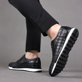 Edoardo Sneaker Oxford i Præget Læder
