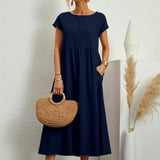 Gabrielle | Midi Kjole med Flydende Design og Tidless Elegance