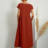 Gabrielle | Midi Kjole med Flydende Design og Tidless Elegance