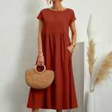 Gabrielle | Midi Kjole med Flydende Design og Tidless Elegance