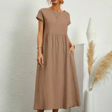 Gabrielle | Midi Kjole med Flydende Design og Tidless Elegance