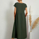 Gabrielle | Midi Kjole med Flydende Design og Tidless Elegance