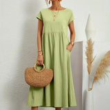 Gabrielle | Midi Kjole med Flydende Design og Tidless Elegance