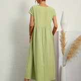Gabrielle | Midi Kjole med Flydende Design og Tidless Elegance