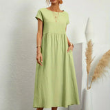 Gabrielle | Midi Kjole med Flydende Design og Tidless Elegance