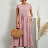 Gabrielle | Midi Kjole med Flydende Design og Tidless Elegance