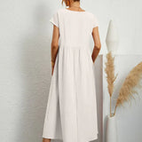 Gabrielle | Midi Kjole med Flydende Design og Tidless Elegance