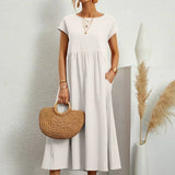 Gabrielle | Midi Kjole med Flydende Design og Tidless Elegance