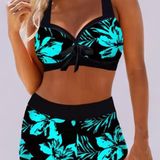 Højtaljet badedragt Sherrie med blomsterprint - Elegant sommerstil