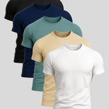 Pakke med 5 Aleano T-shirts i stilfuldt design