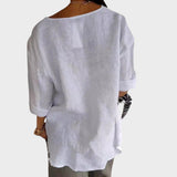 Zamma | Linned V-hals Bluse