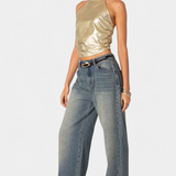 Metallic Halter Top Anna