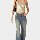 Metallic Halter Top Anna