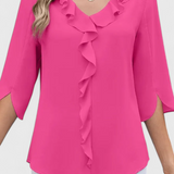 Annemiek Løs Skåret Bluse med Sofistikeret Design