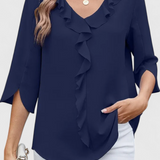 Annemiek Løs Skåret Bluse med Sofistikeret Design