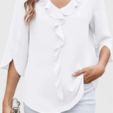 Annemiek Løs Skåret Bluse med Sofistikeret Design