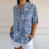 Lotte Bluse med Blomsterprint - Elegant Blomstermønster Bluse