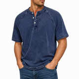 Enzo Henley Vintage i Premium Vasket Bomuld