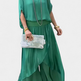 Flavia | Bred Top og Asymmetrisk Nederdel - Komplet Sæt